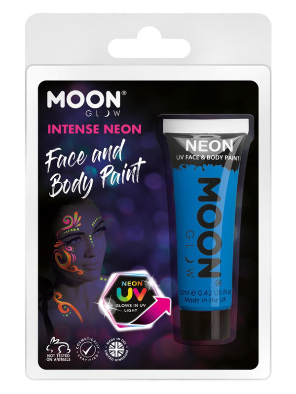 Moon Glow Intense Neon UV Face Paint, Intense Blue - 2