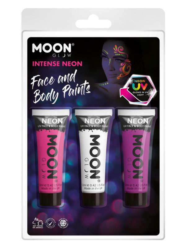 Moon Glow Intense Neon UV Face Paint, Hot Pink - 2
