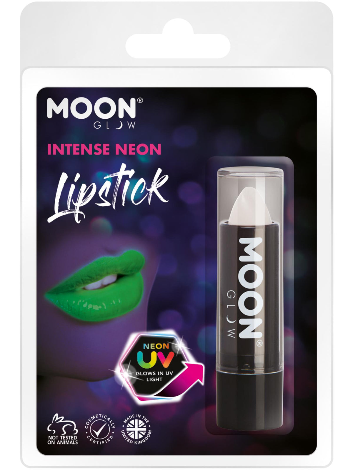 Moon Glow Intense Neon UV Lipstick, White 1