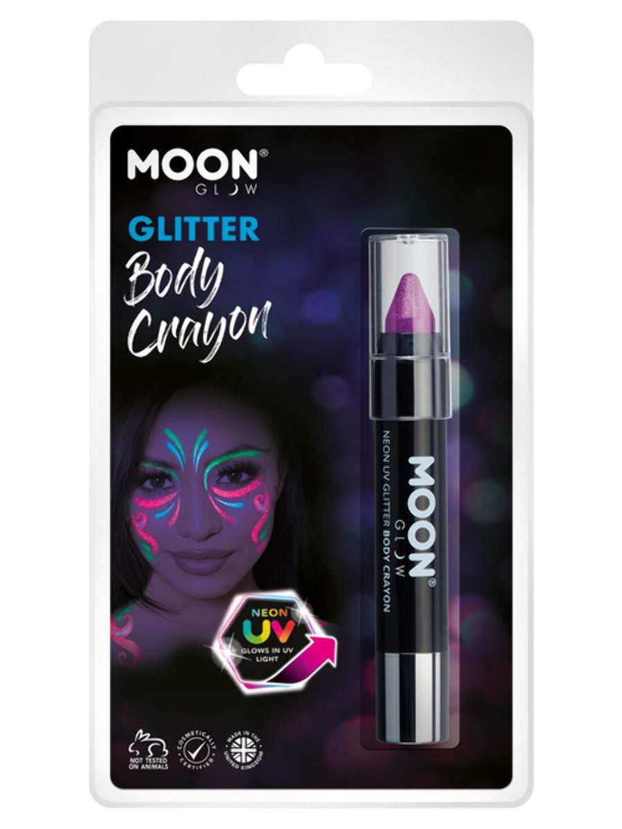 Moon Glow - Neon UV Glitter Body Crayosn, Purple - 1