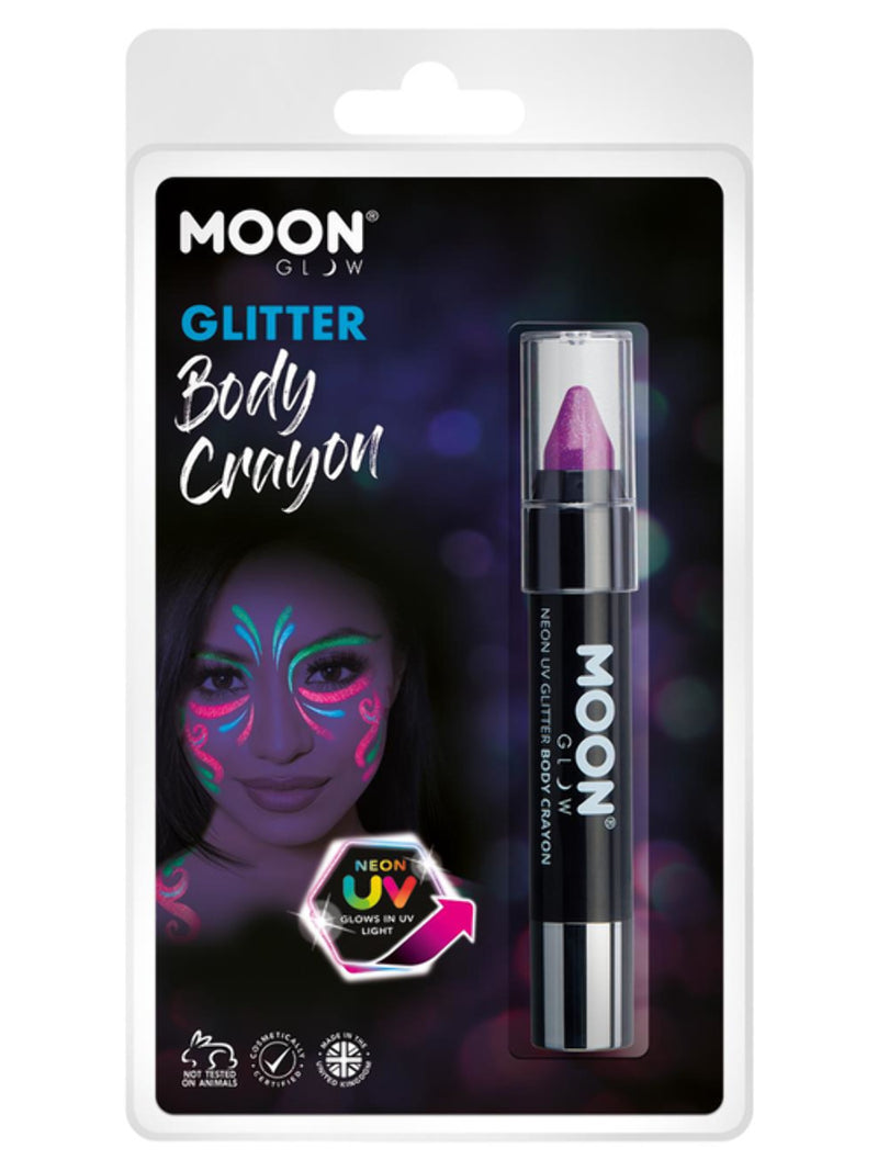 Moon Glow - Neon UV Glitter Body Crayosn, Purple - 1