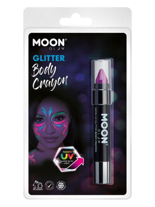 Moon Glow - Neon UV Glitter Body Crayosn, Purple - 2