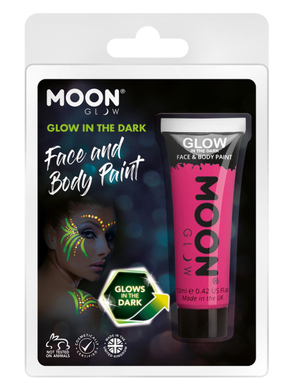 Moon Glow - Glow in the Dark Face Paint, Pink - 2