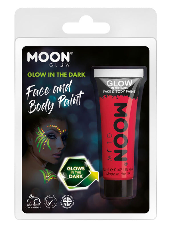 Moon Glow - Glow in the Dark Face Paint, Red - 2