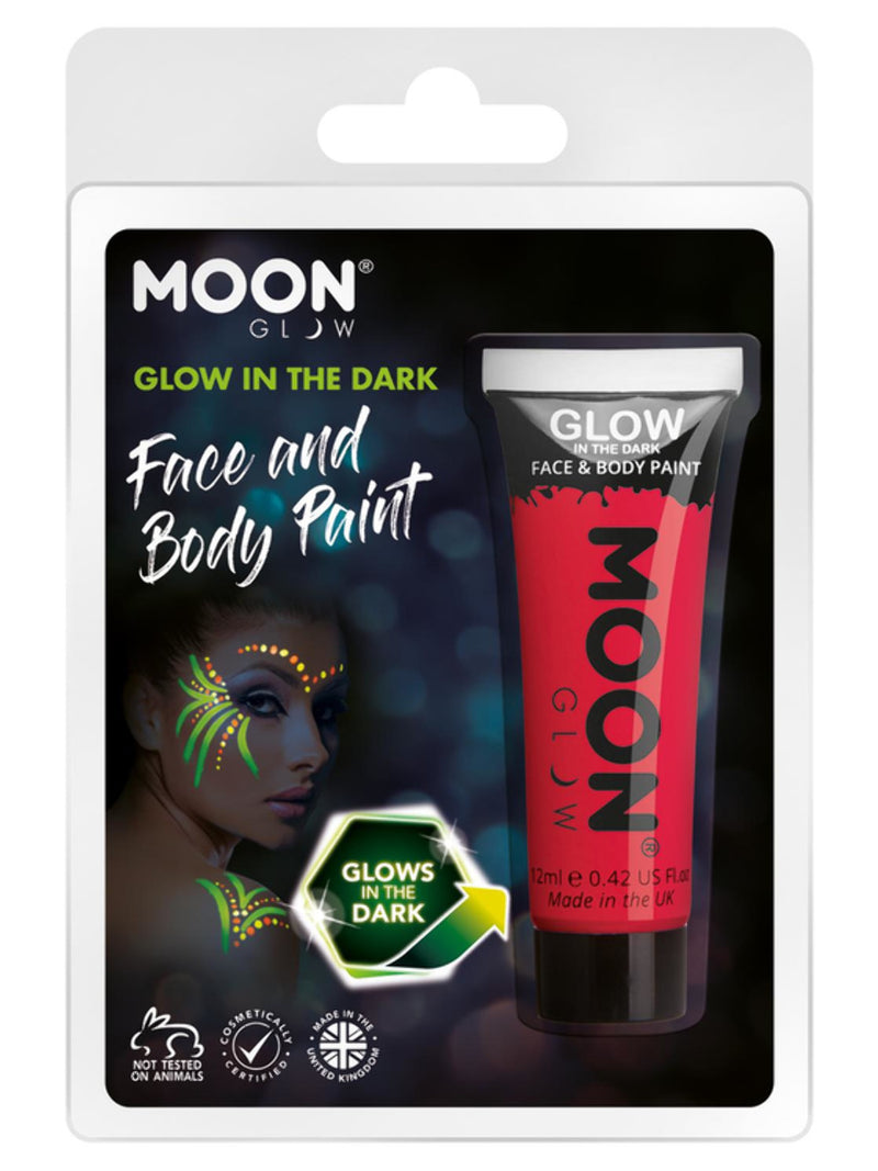 Moon Glow - Glow in the Dark Face Paint, Red - 1