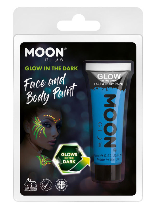 Moon Glow - Glow in the Dark Face Paint, Blue - 2