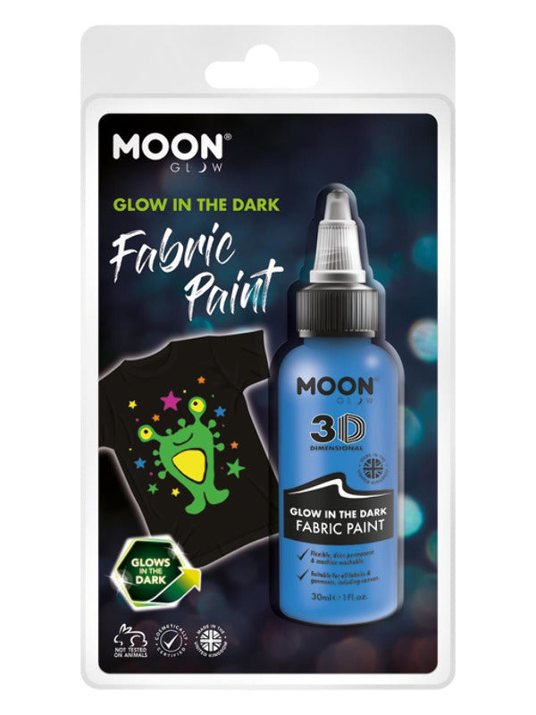 Moon Glow - Glow in the Dark Fabric Paint, Blue - 2