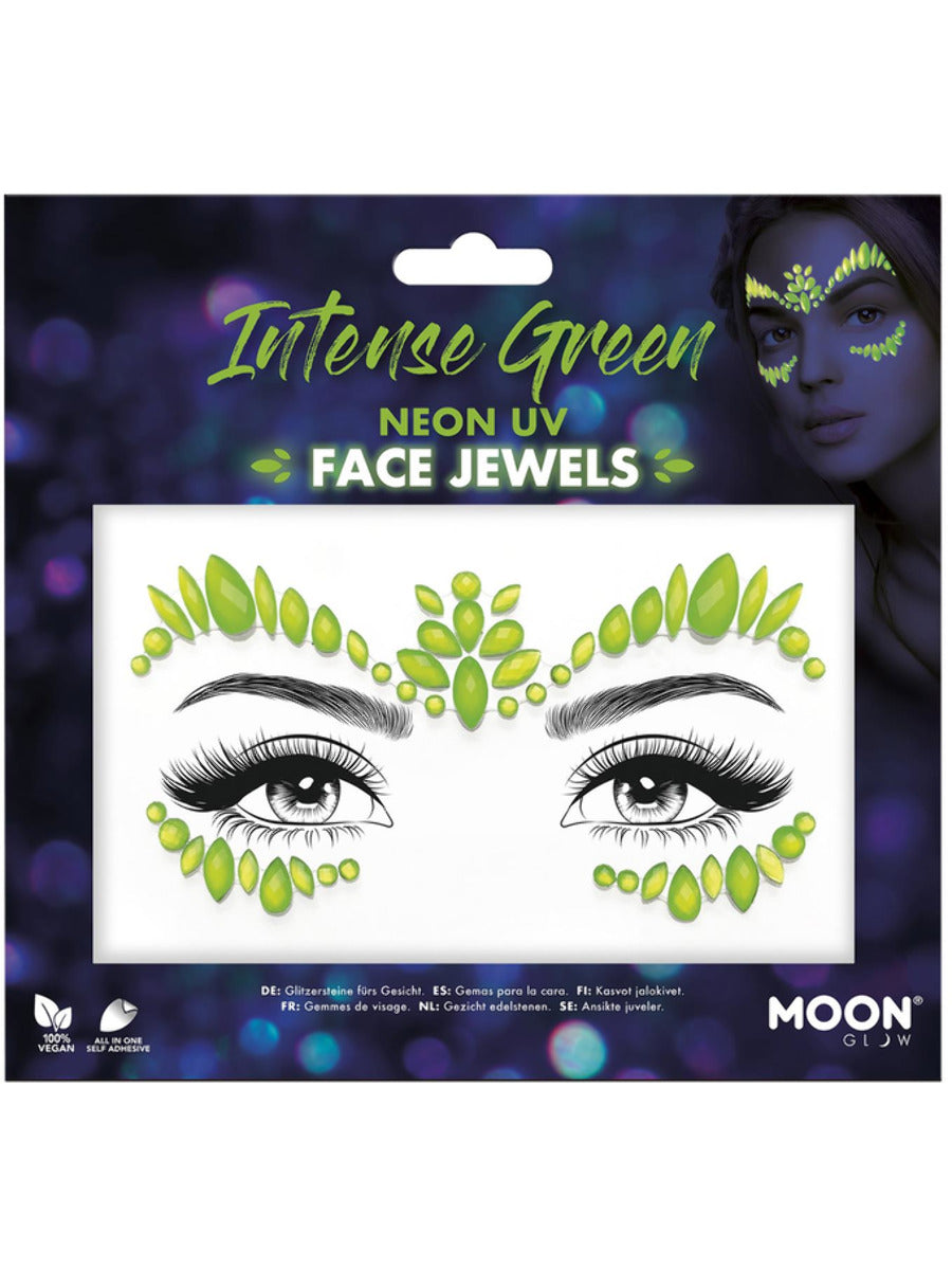 Moon Glow Face Jewels, Intense Green - 1