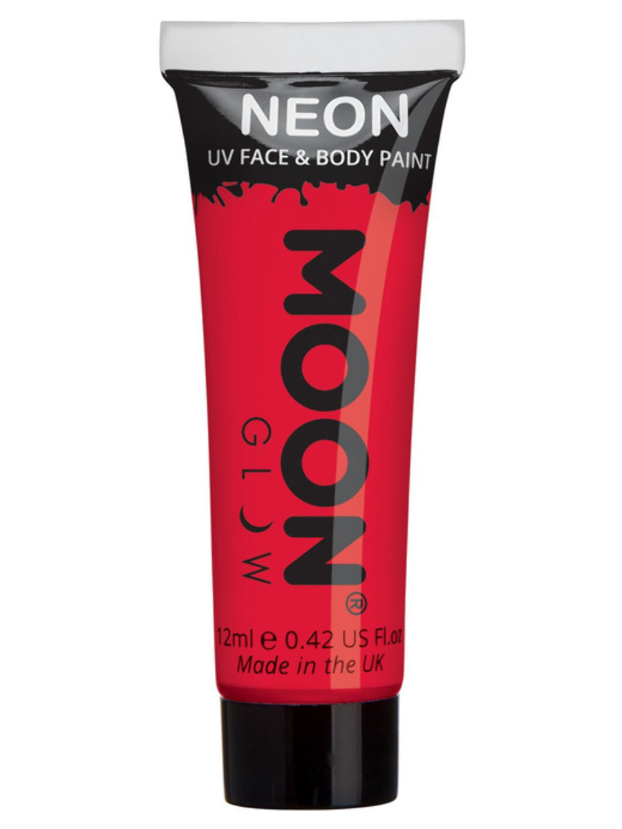 Moon Glow Intense Neon UV Face Paint, Intense Red - 1
