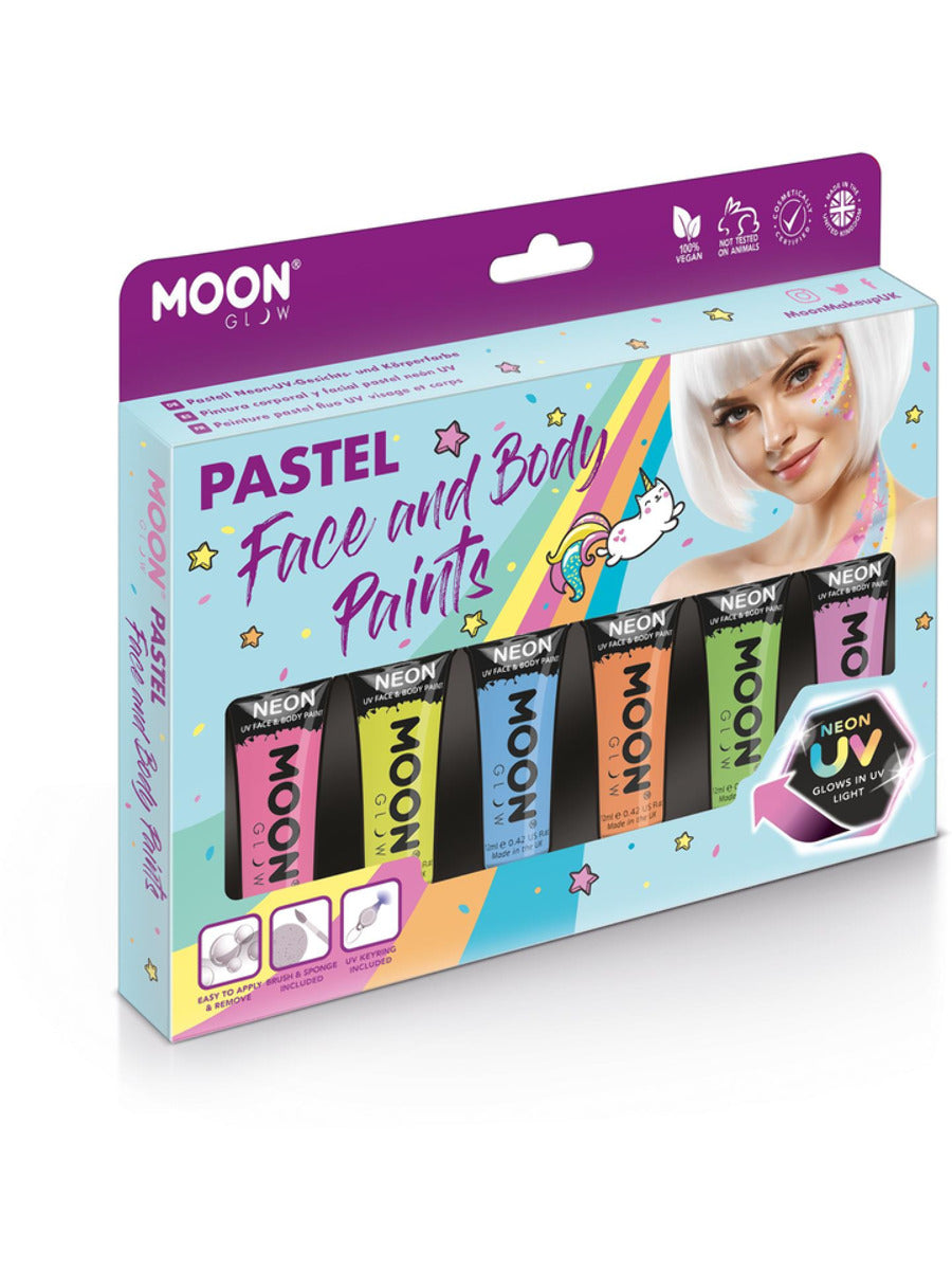 Moon Glow Pastel Neon UV Face Paint Boxset, Assort - 1