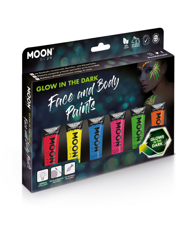 Moon Glow - Glow in the Dark Face Paint, Assorted - 2