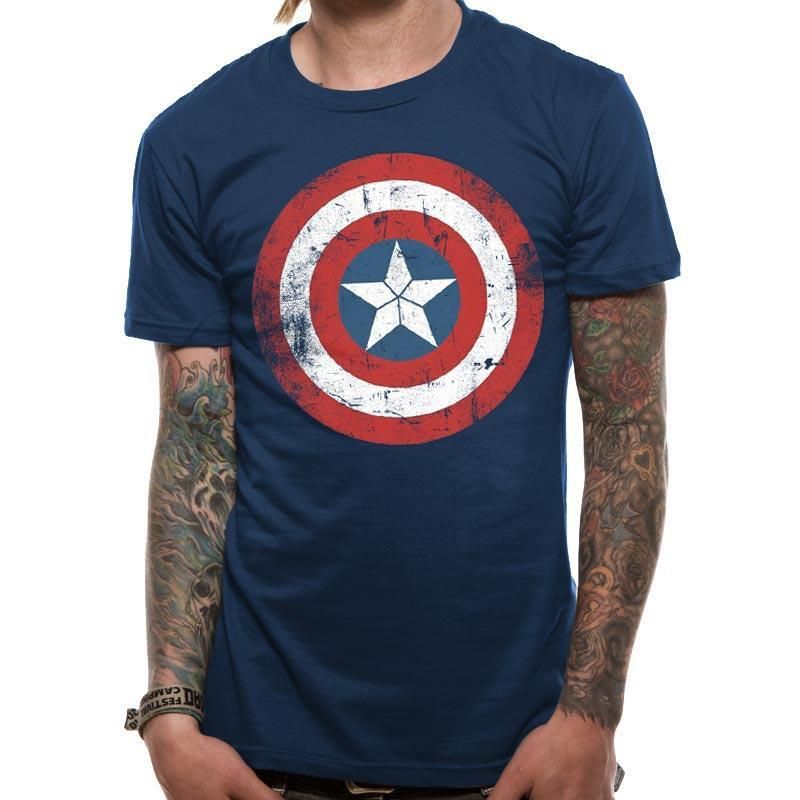 Captain America Shield Distressed T-Shirt Xx-Large