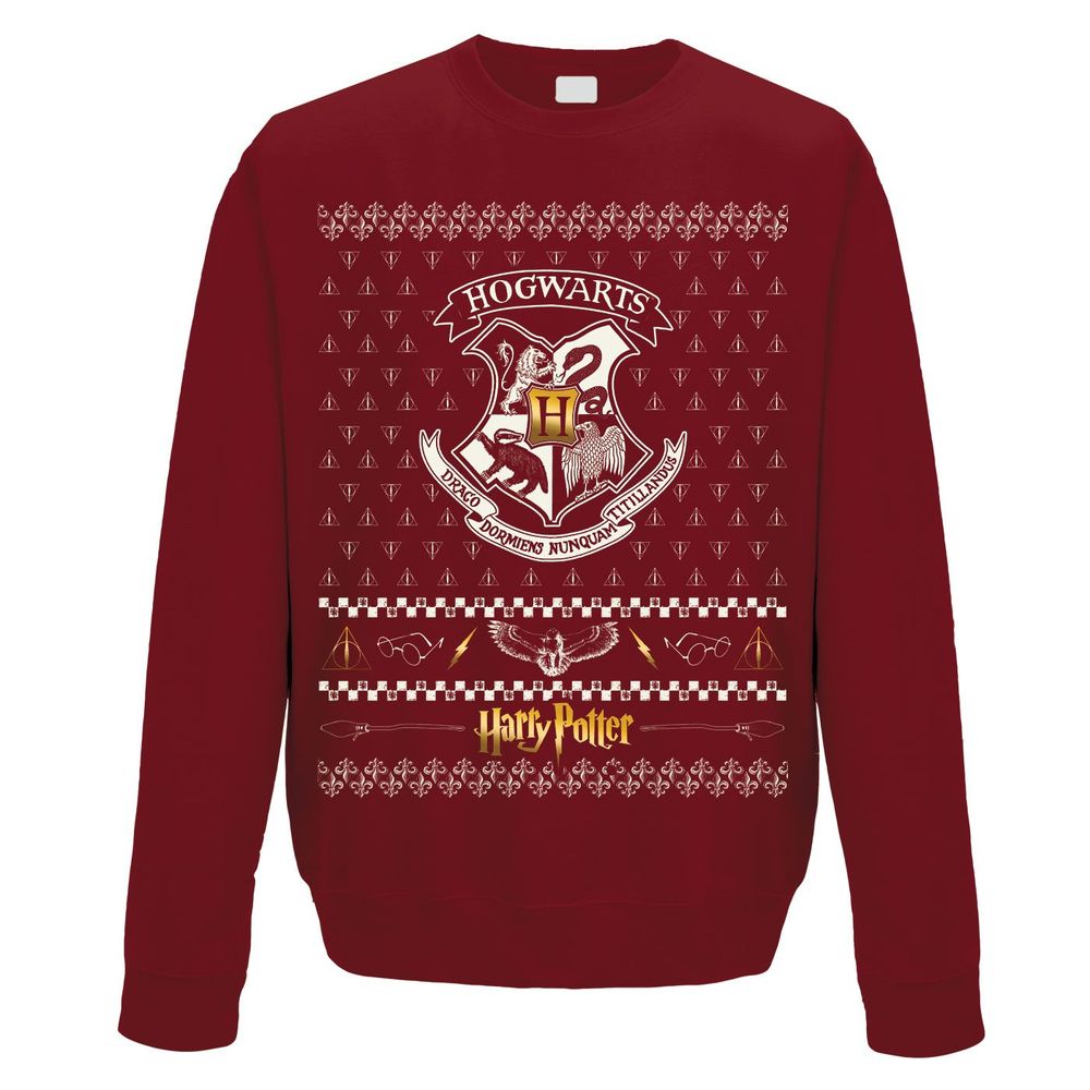 Harrypotter Xmas Crest Crewneck Sweatshirt