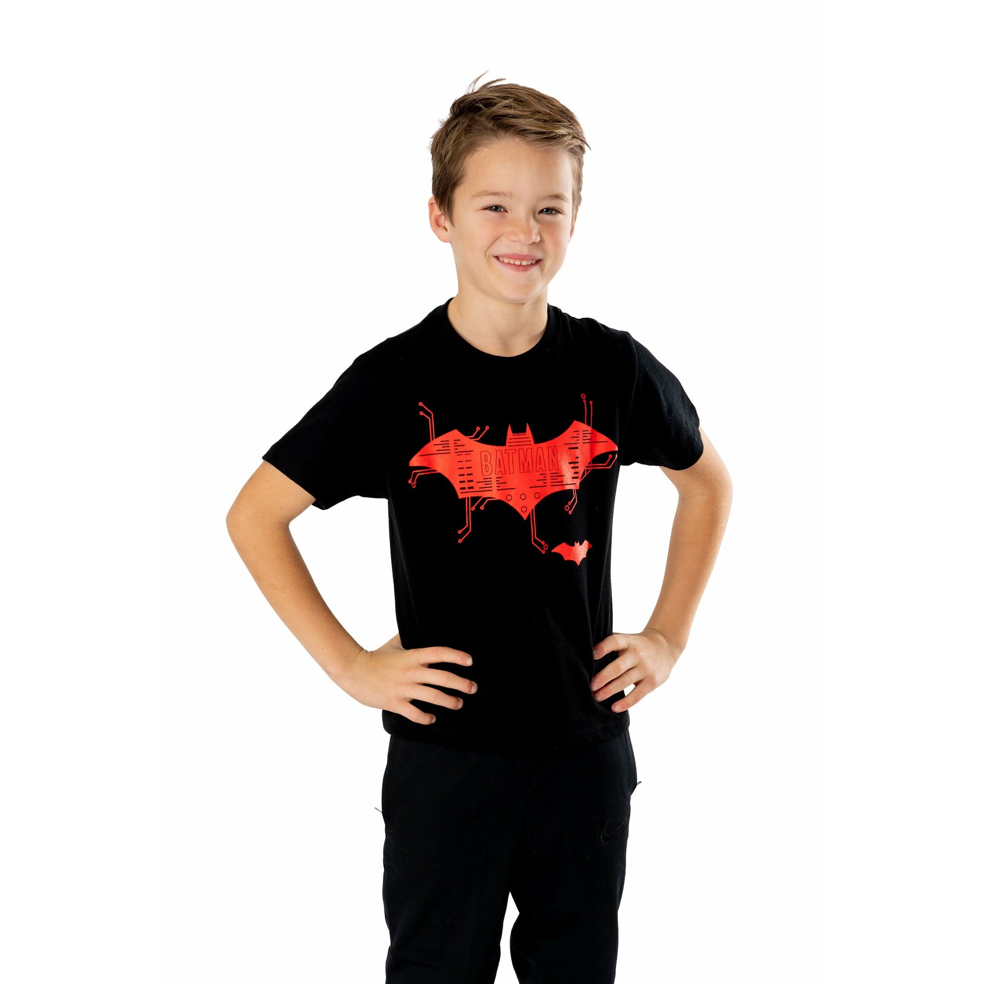 Batman Kids Black Tech Logo T-Shirt