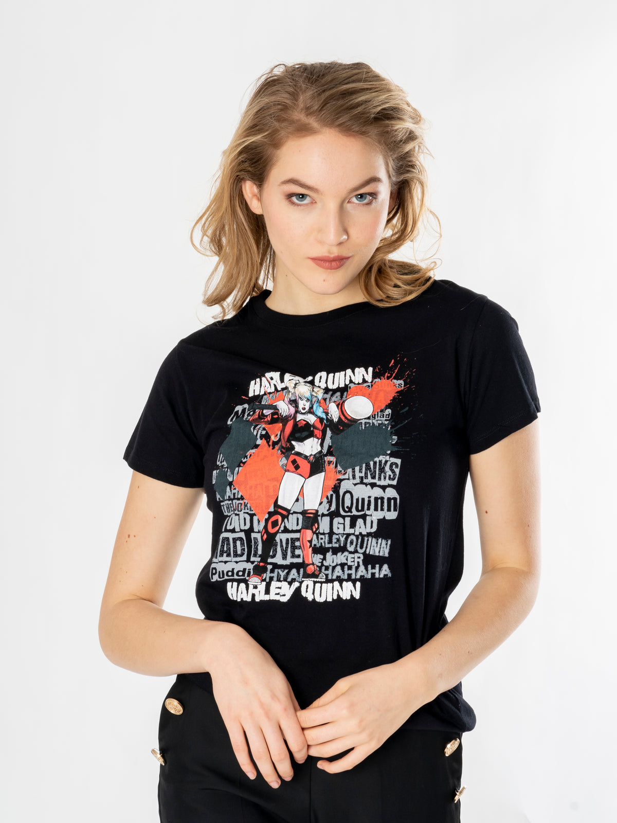 Harley Quinn Black Graffiti Unisex T-Shirt 1