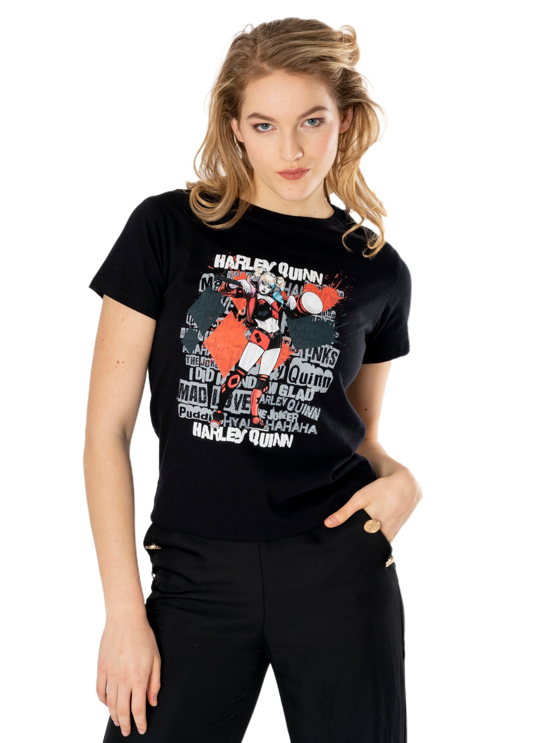 Harley Quinn Black Graffiti Unisex T-Shirt