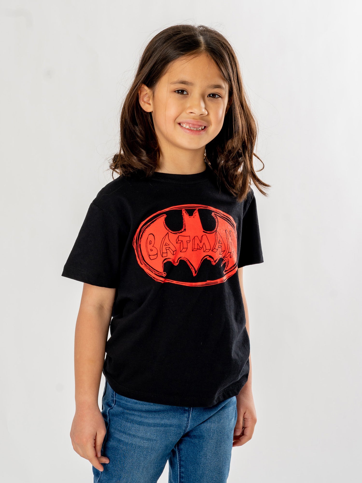Batman Kids Black Red Batsign Unisex T-Shirt