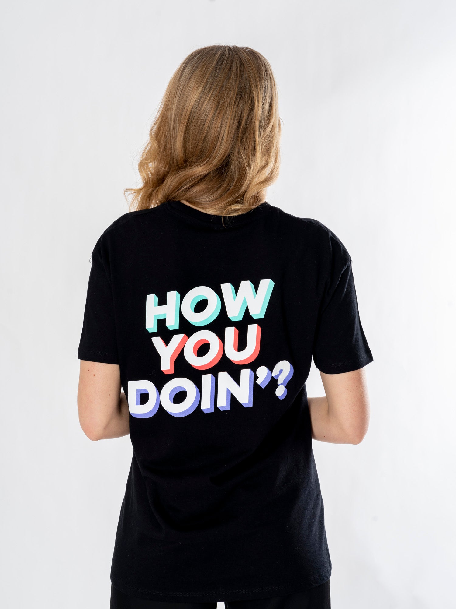 Friends Mens Black How You Doin? T-Shirt