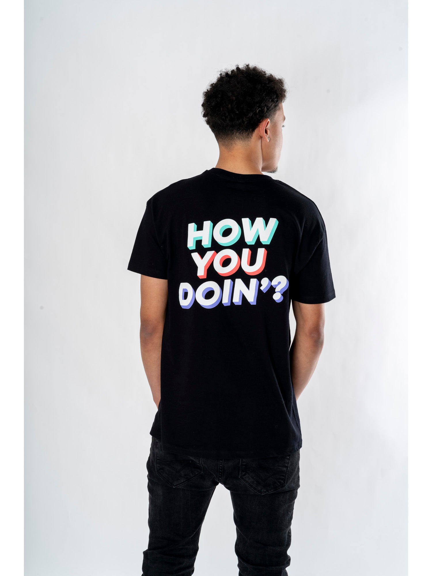 Friends Mens Black How You Doin? T-Shirt