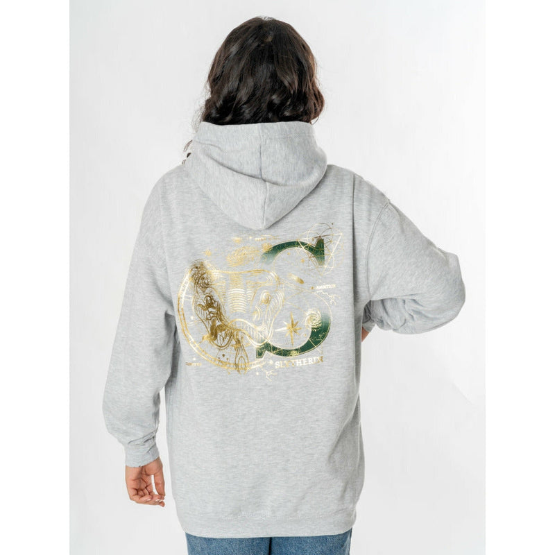 Harry Potter Unisex Grey Marl Slytherin Zodiac Hoodie