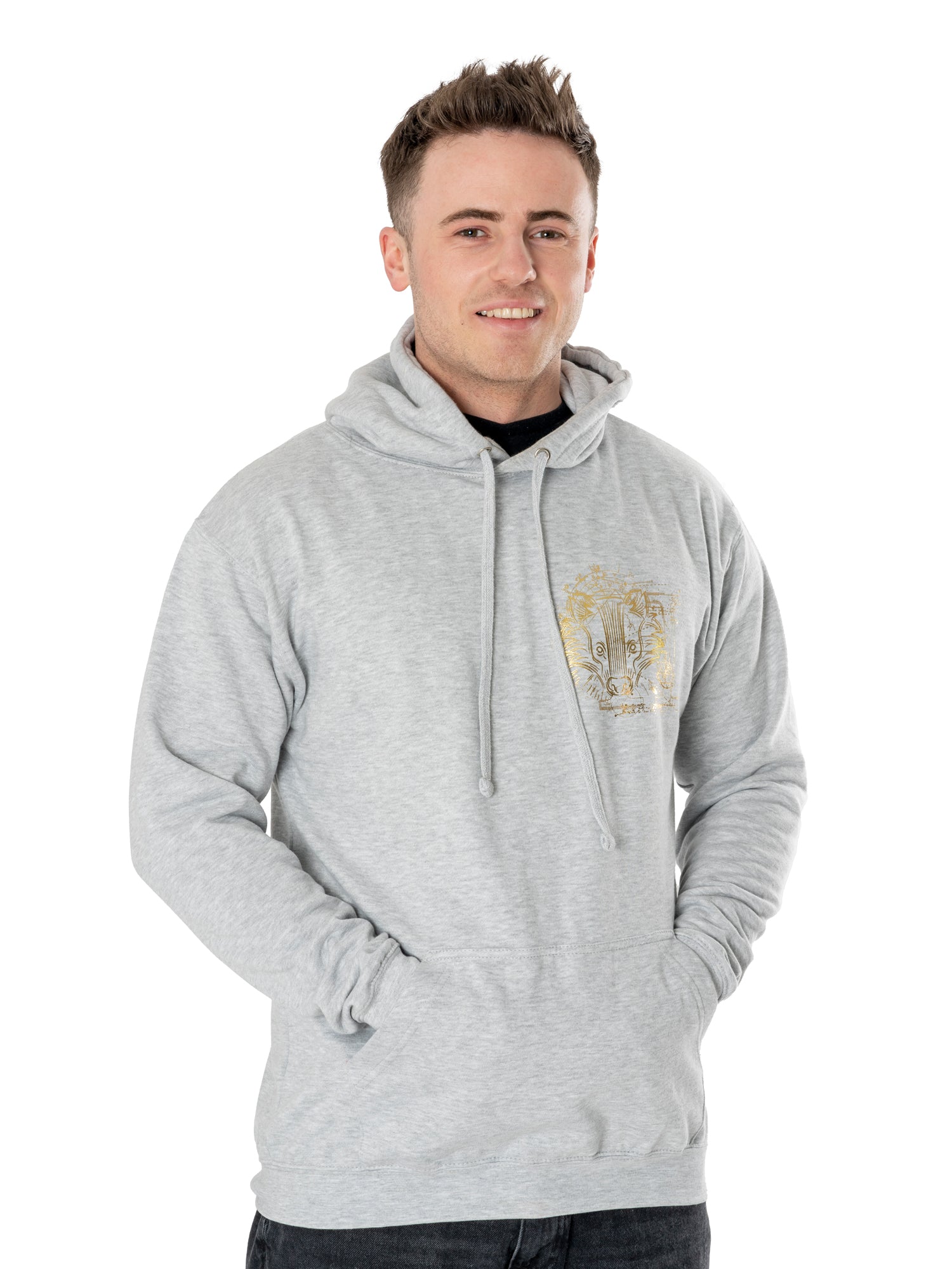 Harry Potter Unisex Grey Marl Hufflepuff Zodiac Hoodie