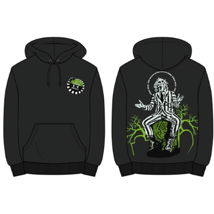 Beetlejuice Adult Unisex Black Front and Back World Tour Hoodie