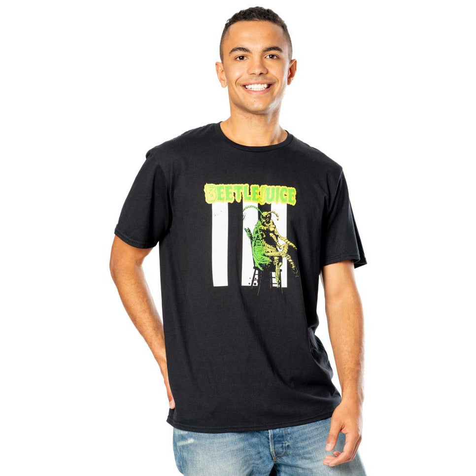Beetlejuice Adult Unisex Black Beetle T-Shirt