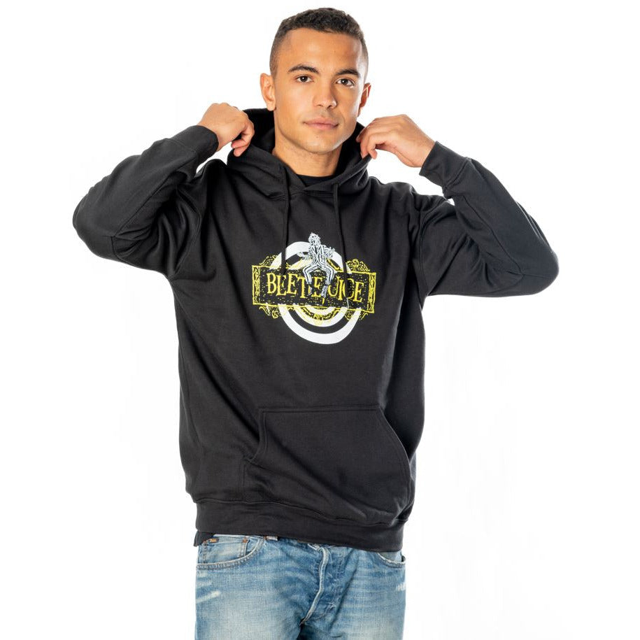 Beetlejuice Adult Unisex Black Spiral Hoodie