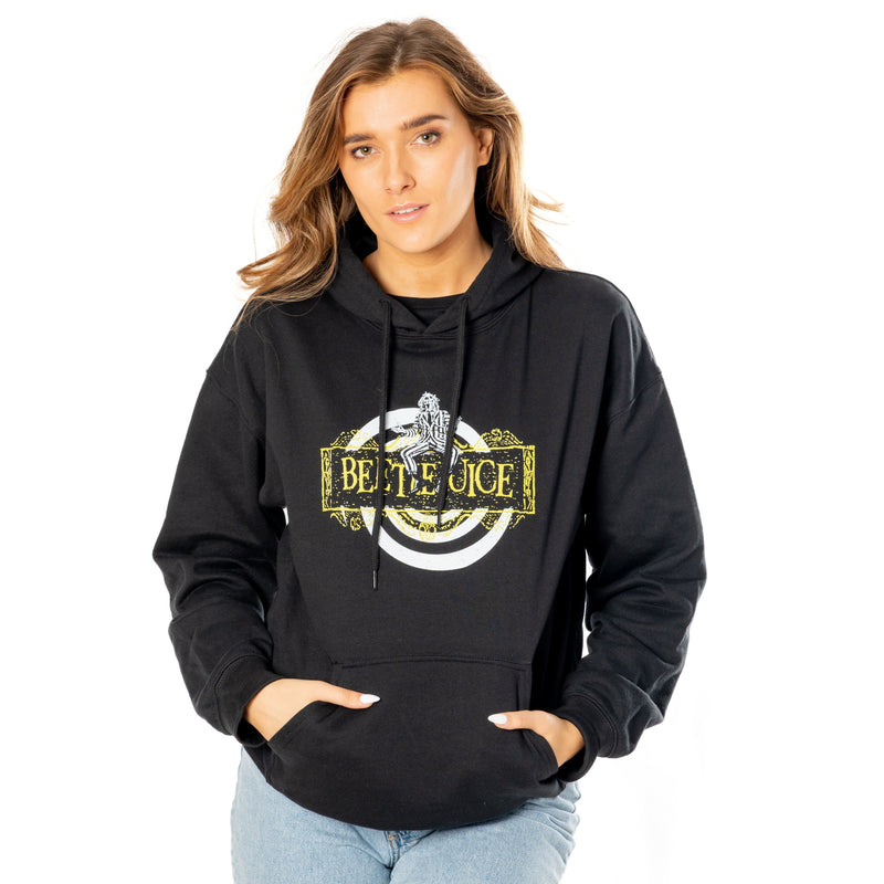 Beetlejuice Adult Unisex Black Spiral Hoodie