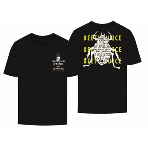 Beetlejuice Adult Unisex Black Front and Back Strange T-Shirt