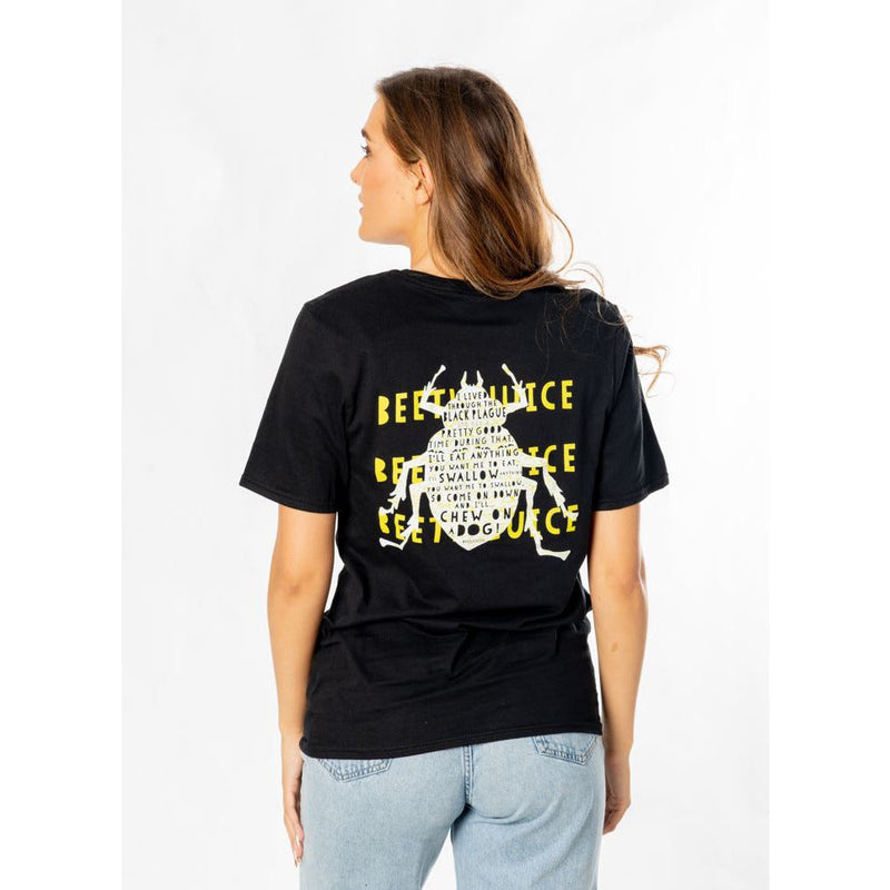 Beetlejuice Adult Unisex Black Front and Back Strange T-Shirt
