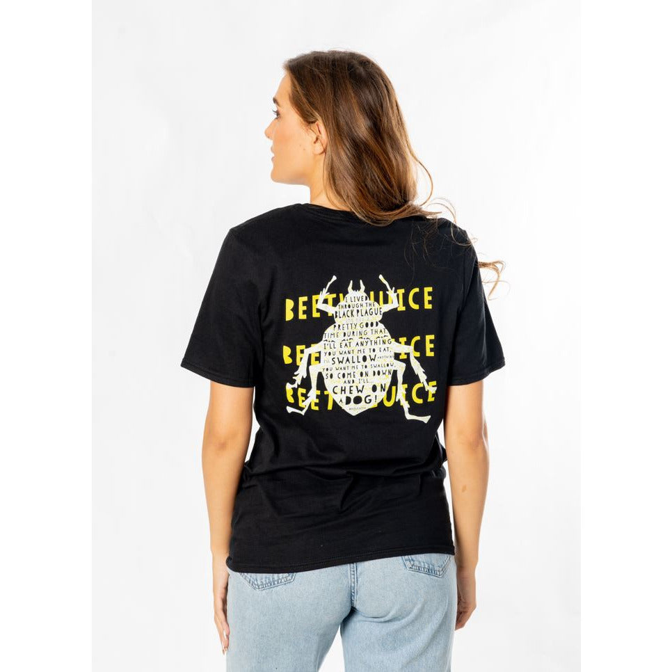 Beetlejuice Adult Unisex Black Front and Back Strange T-Shirt