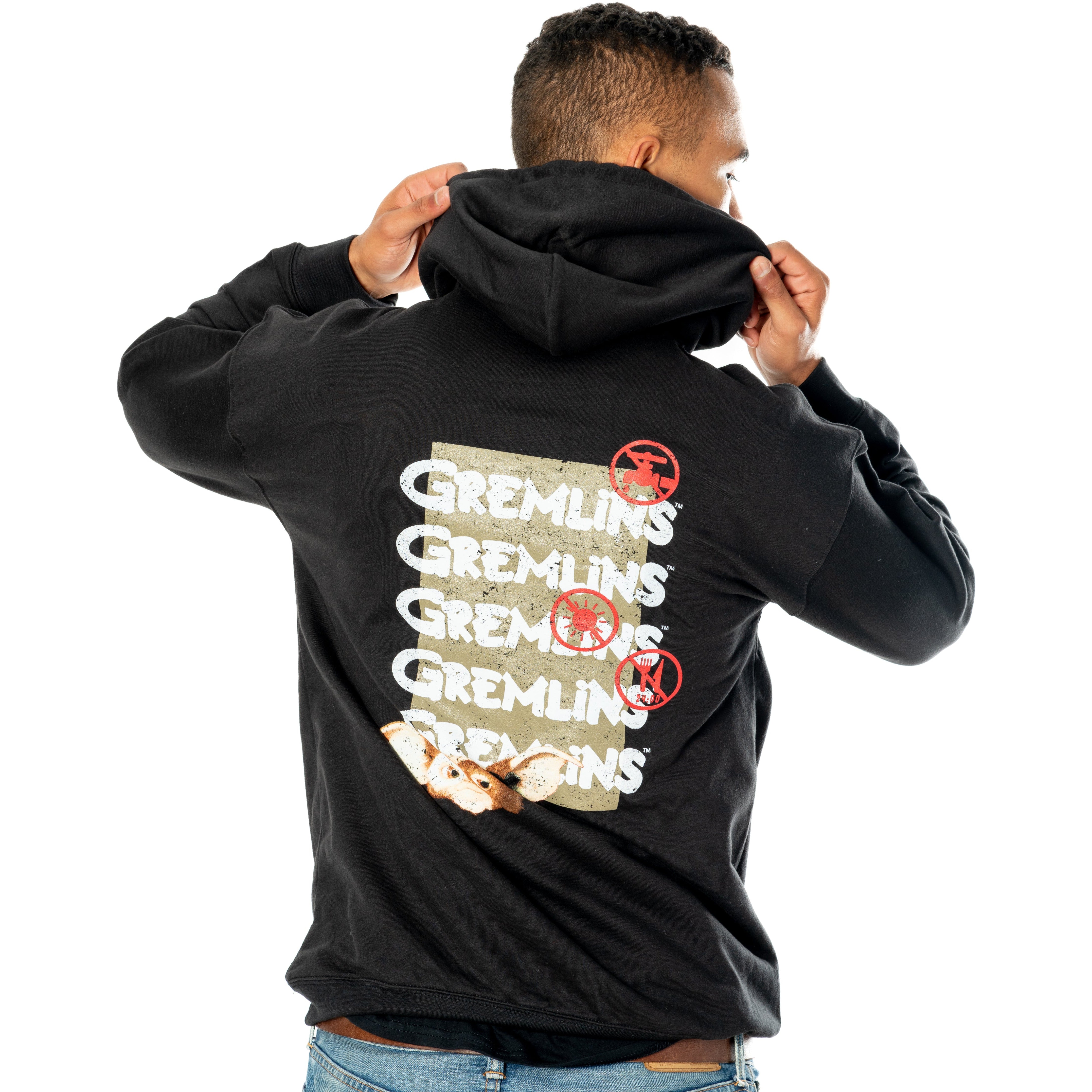 Gremlins Adult Unisex Black Front and Back Tear-Away Hoodie
