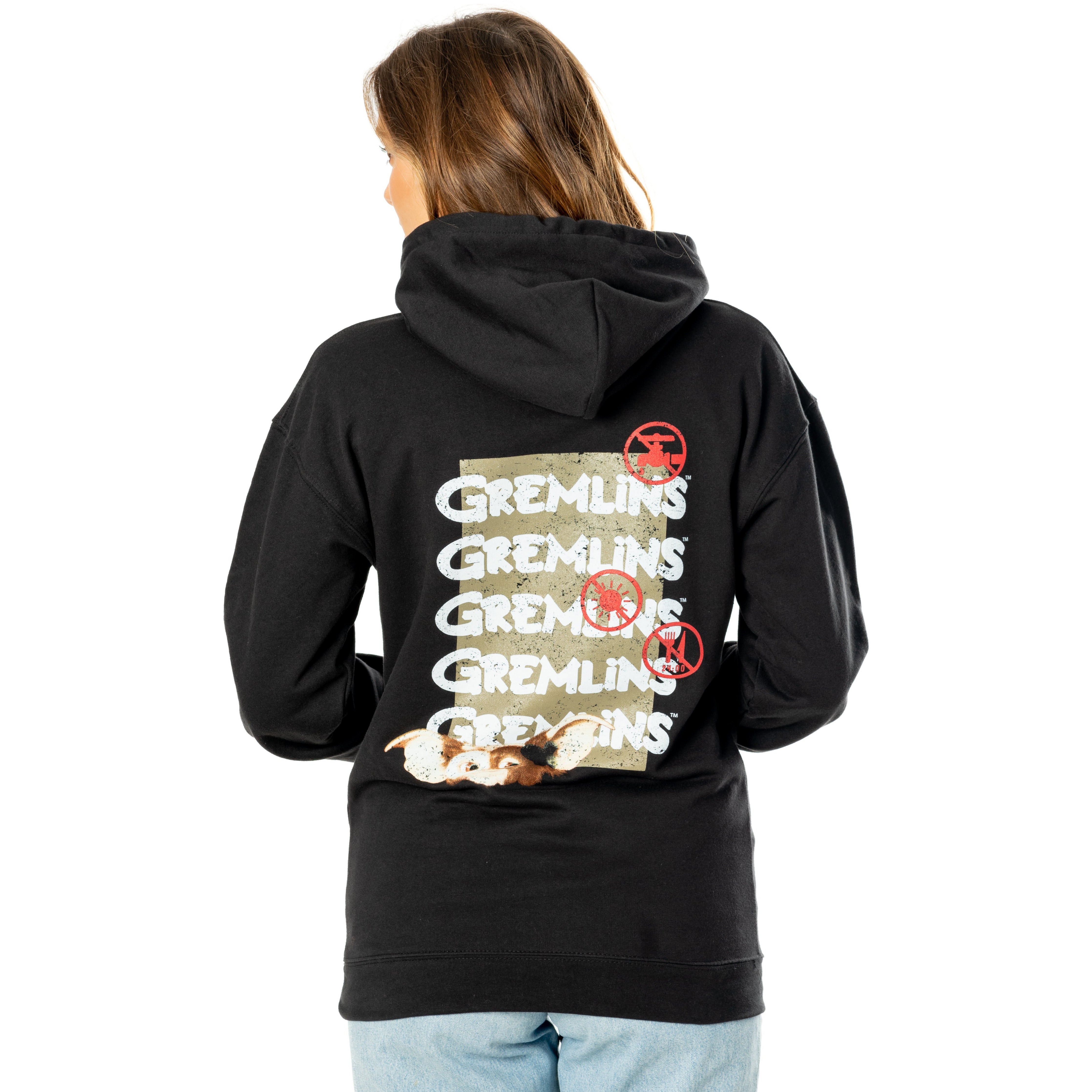 Gremlins Adult Unisex Black Front and Back Tear-Away Hoodie