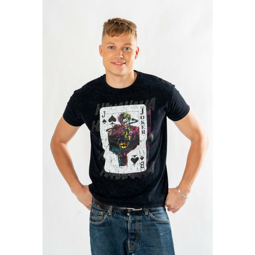 Joker Adult Unisex Acid Wash Playing Card T-Shirt