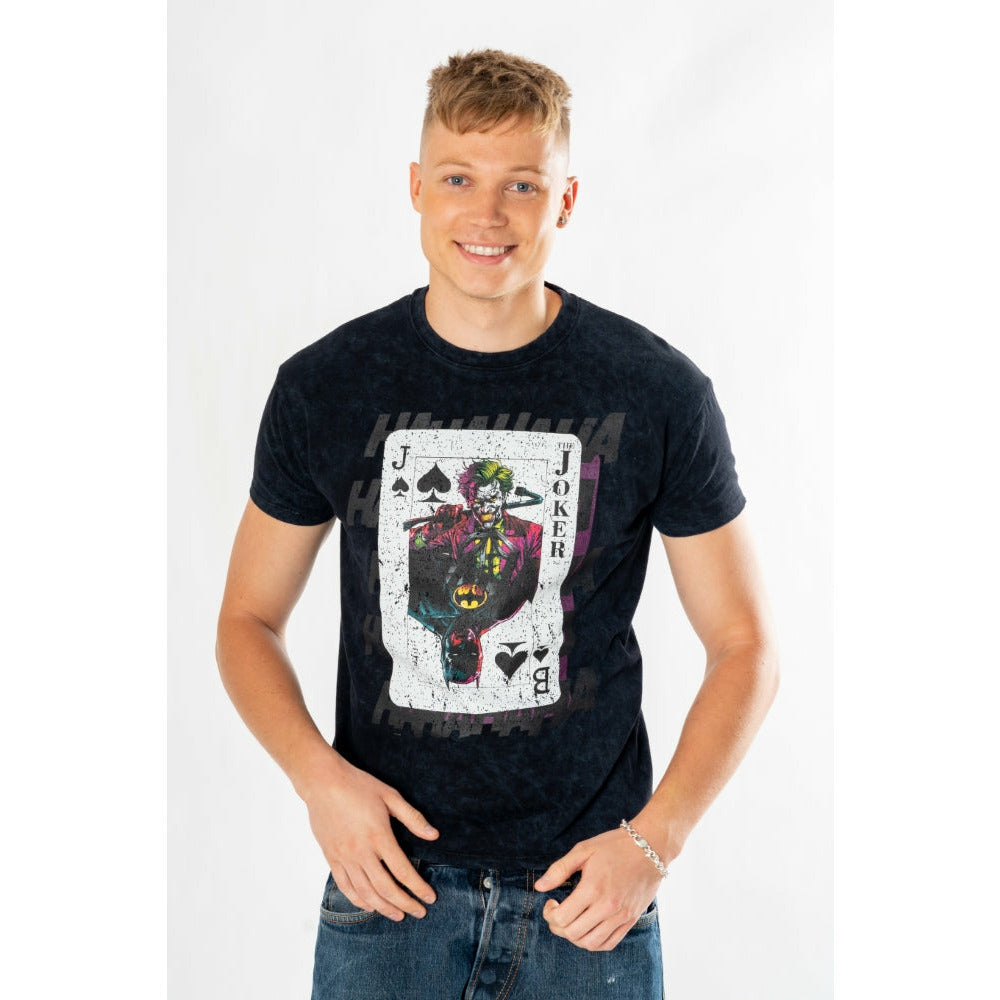 Joker Adult Unisex Acid Wash Playing Card T-Shirt