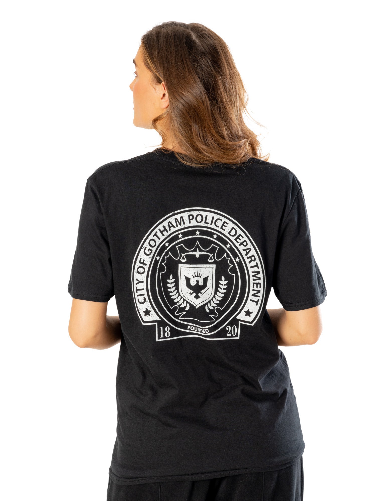 Arkham City Adult Unisex Black Front Back Gcpd Tshirt