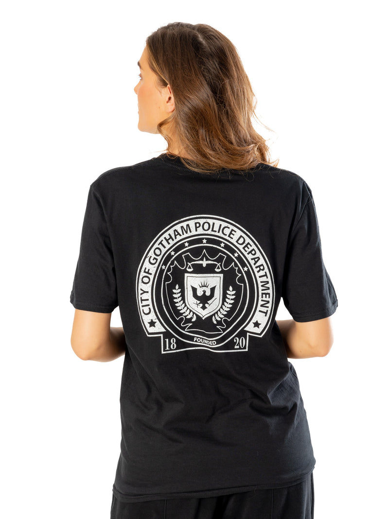 Arkham City Adult Unisex Black Front Back Gcpd Tshirt