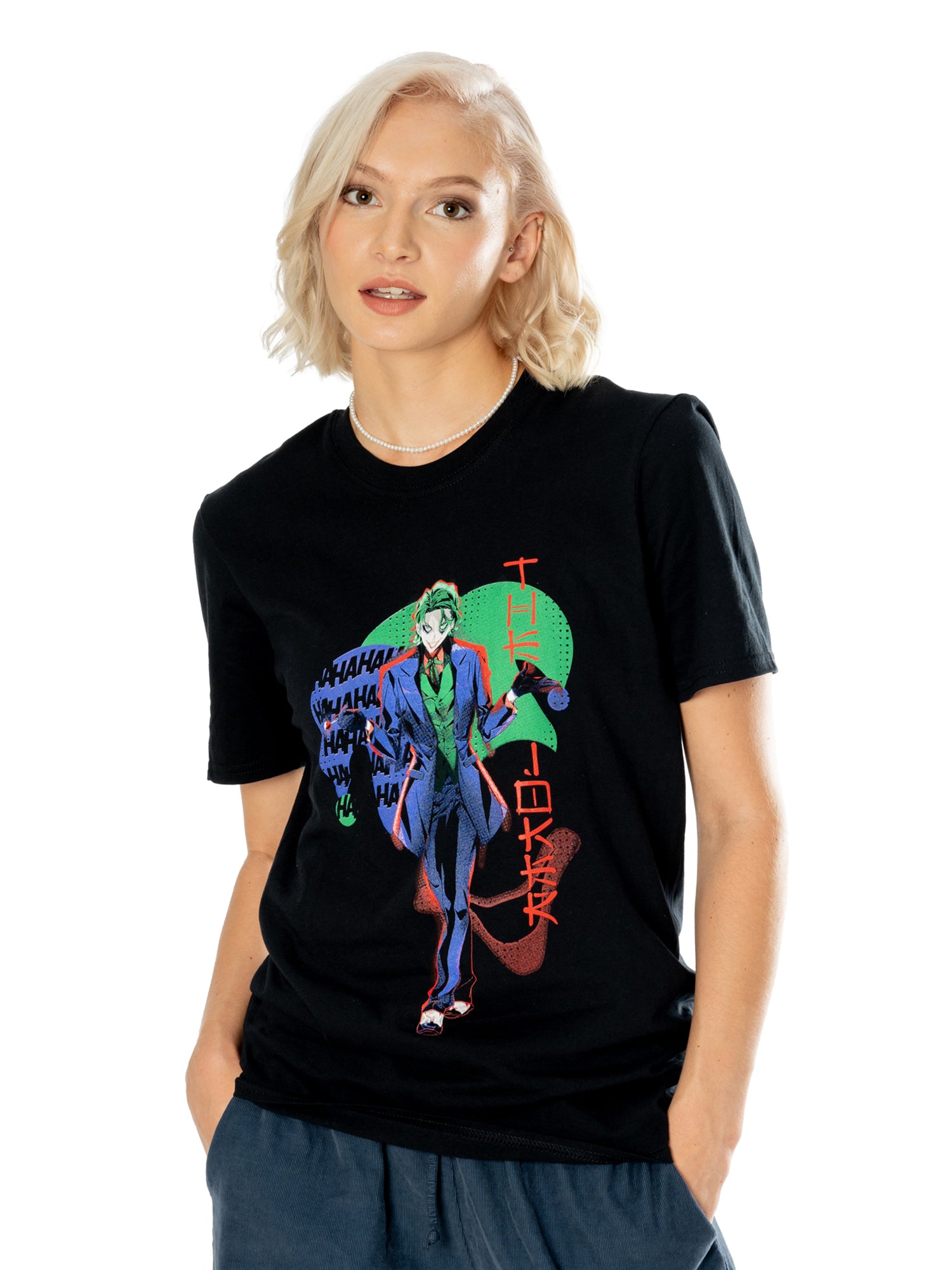 Joker Black Adult Anime Red Light T-Shirt