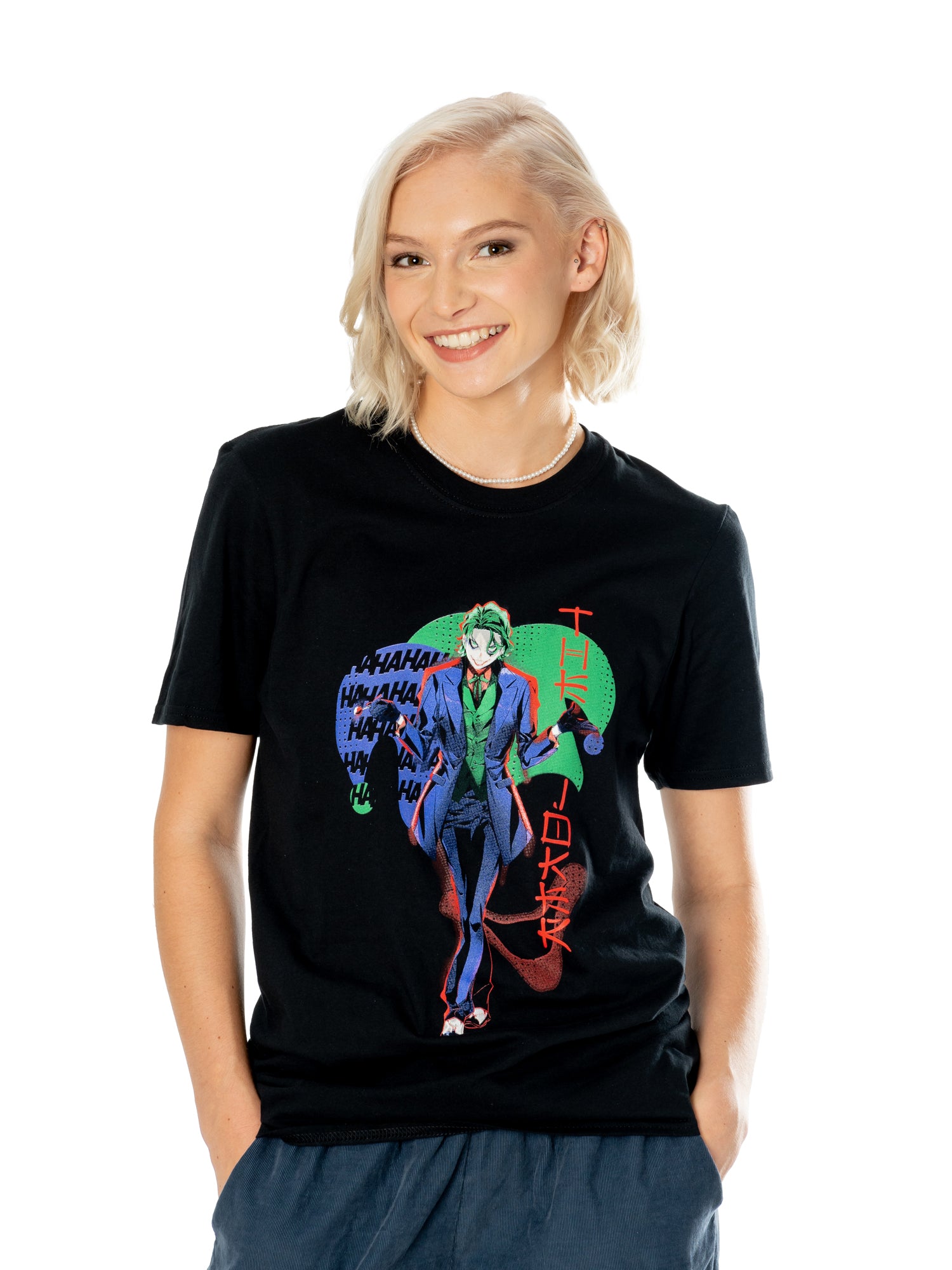 Joker Black Adult Anime Red Light T-Shirt