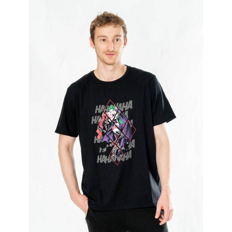Harley Quinn Joker Black Adult Anime Diamond T-Shirt