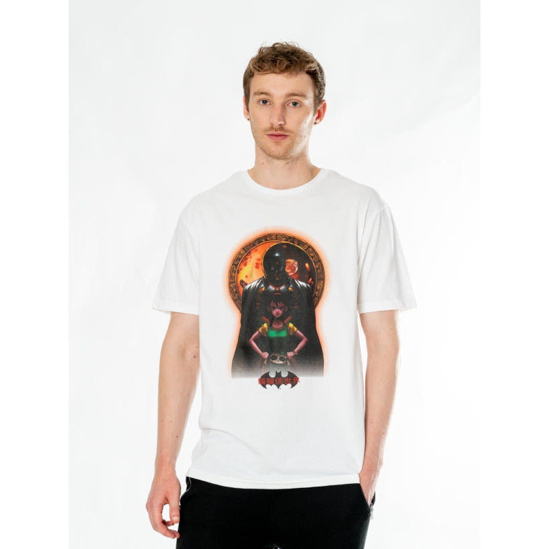 Batman White Adult Anime Moon T-Shirt