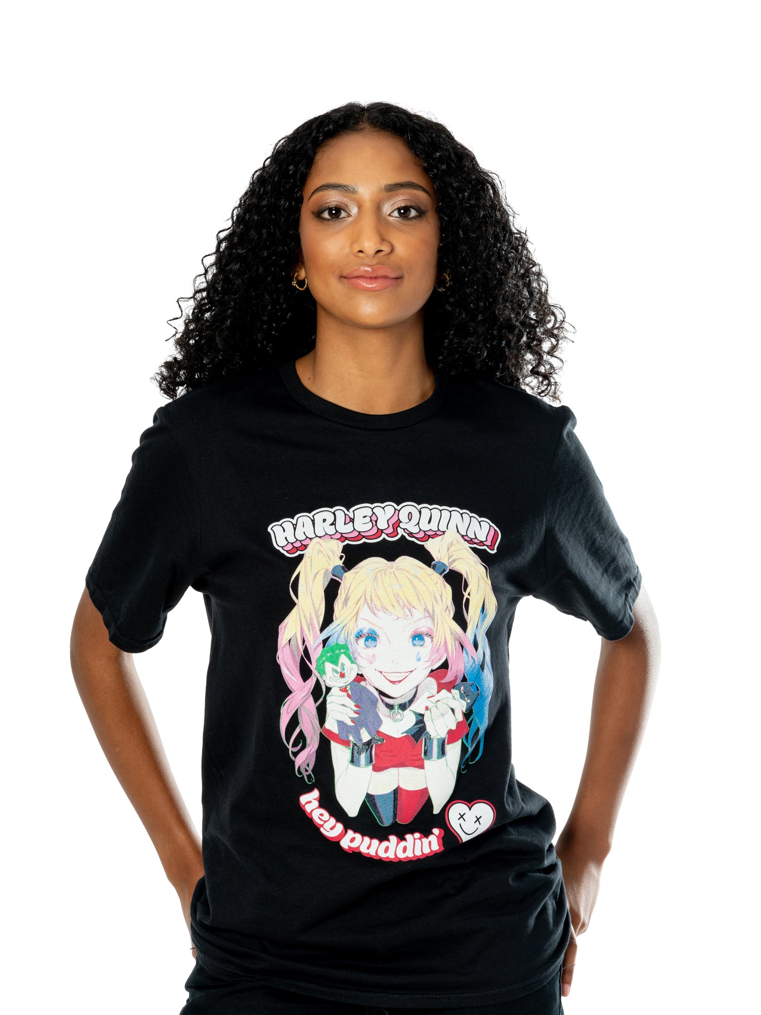Harley Quinn Black Adult Anime Puddin' T-Shirt