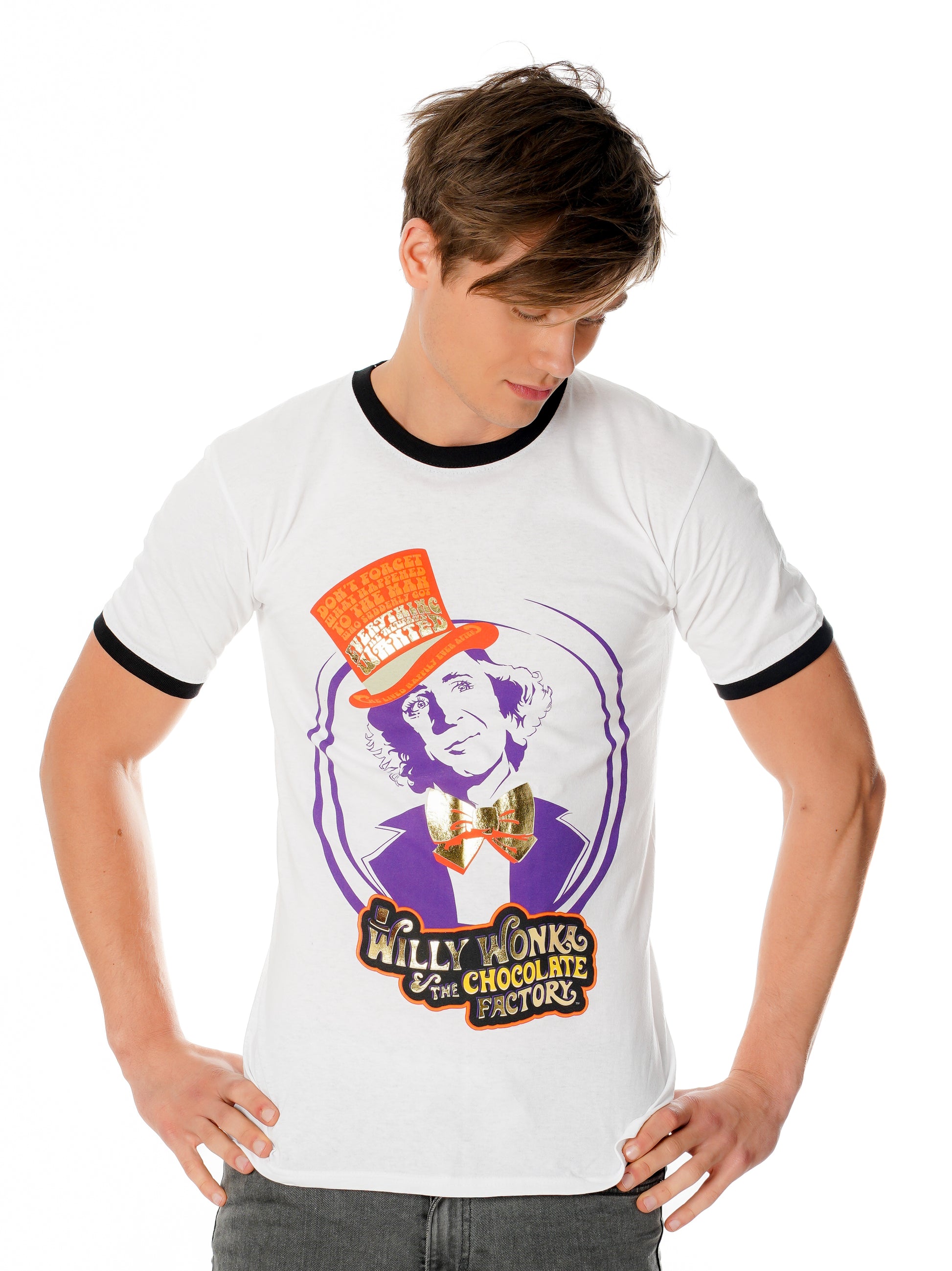Willy Wonka Bowtie And Top Hat T-shirt