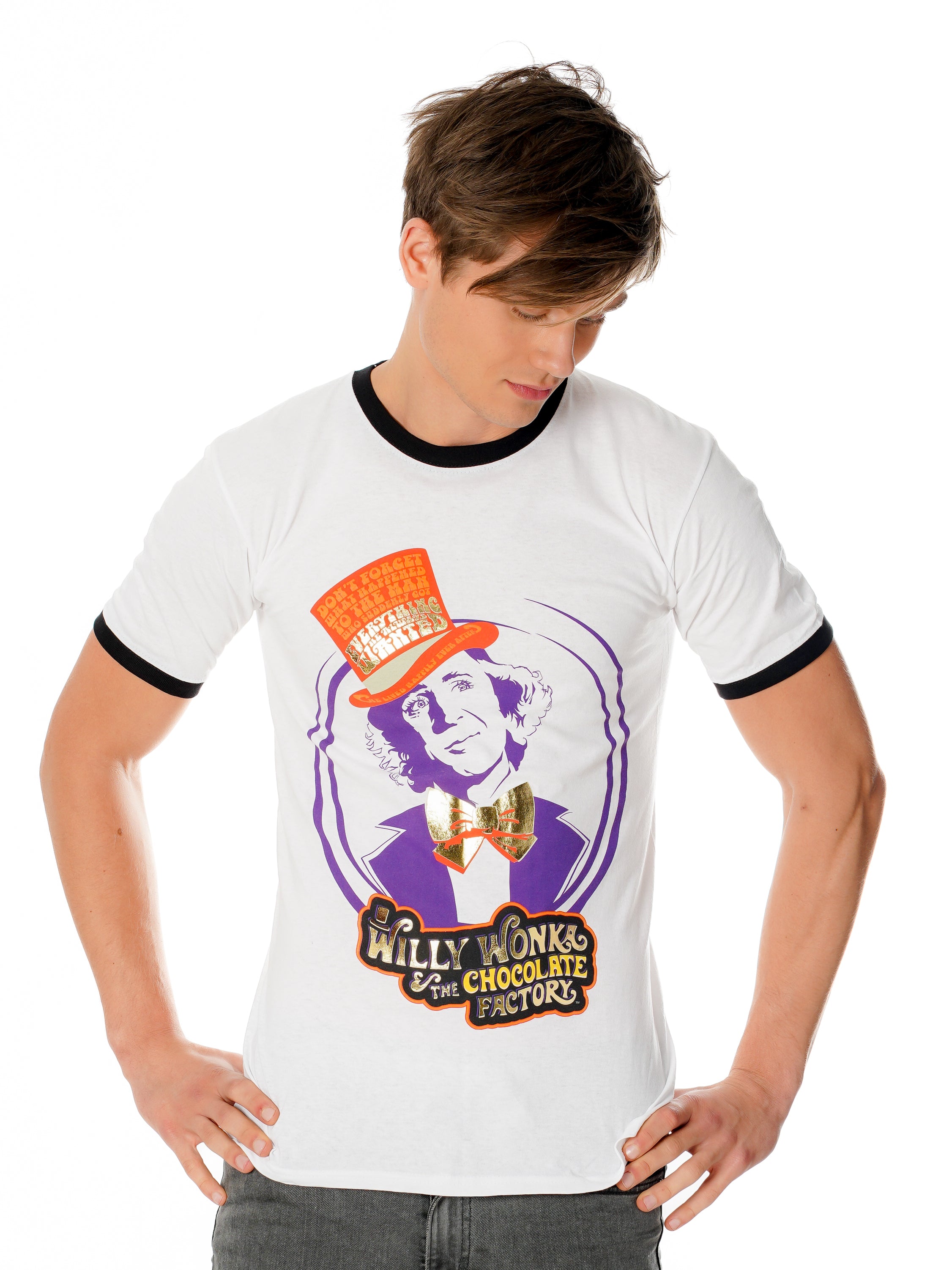Willy Wonka Bowtie And Top Hat T-shirt