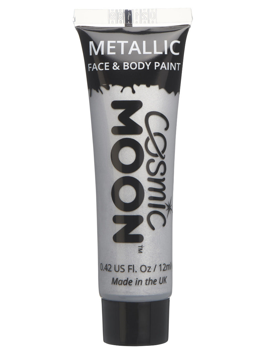 Cosmic Moon Metallic Face & Body Paint, Silver - 1