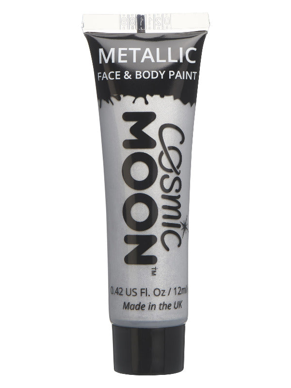 Cosmic Moon Metallic Face & Body Paint, Silver - 2