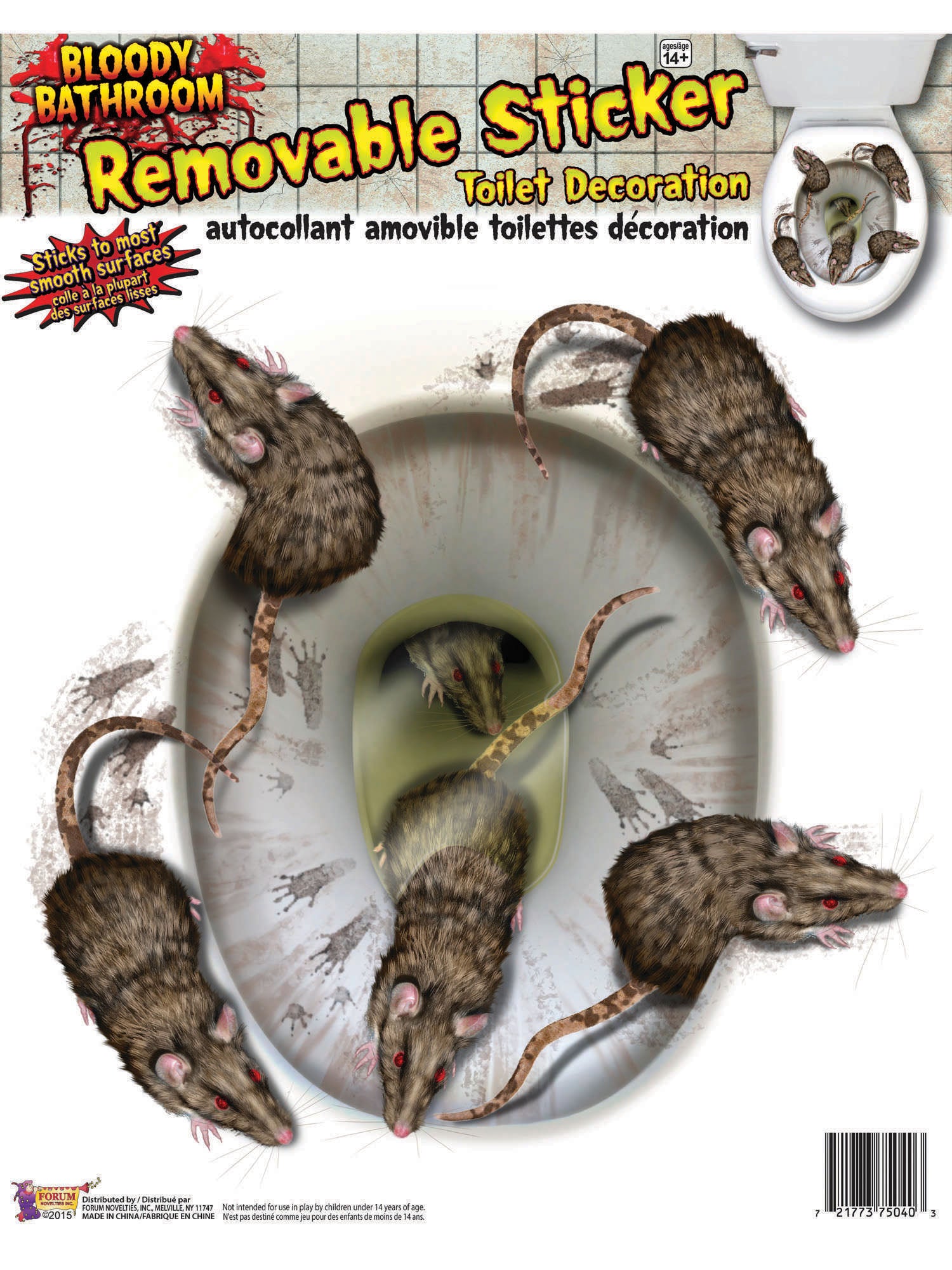 Bloody Rat Toilet Seat Stickers
