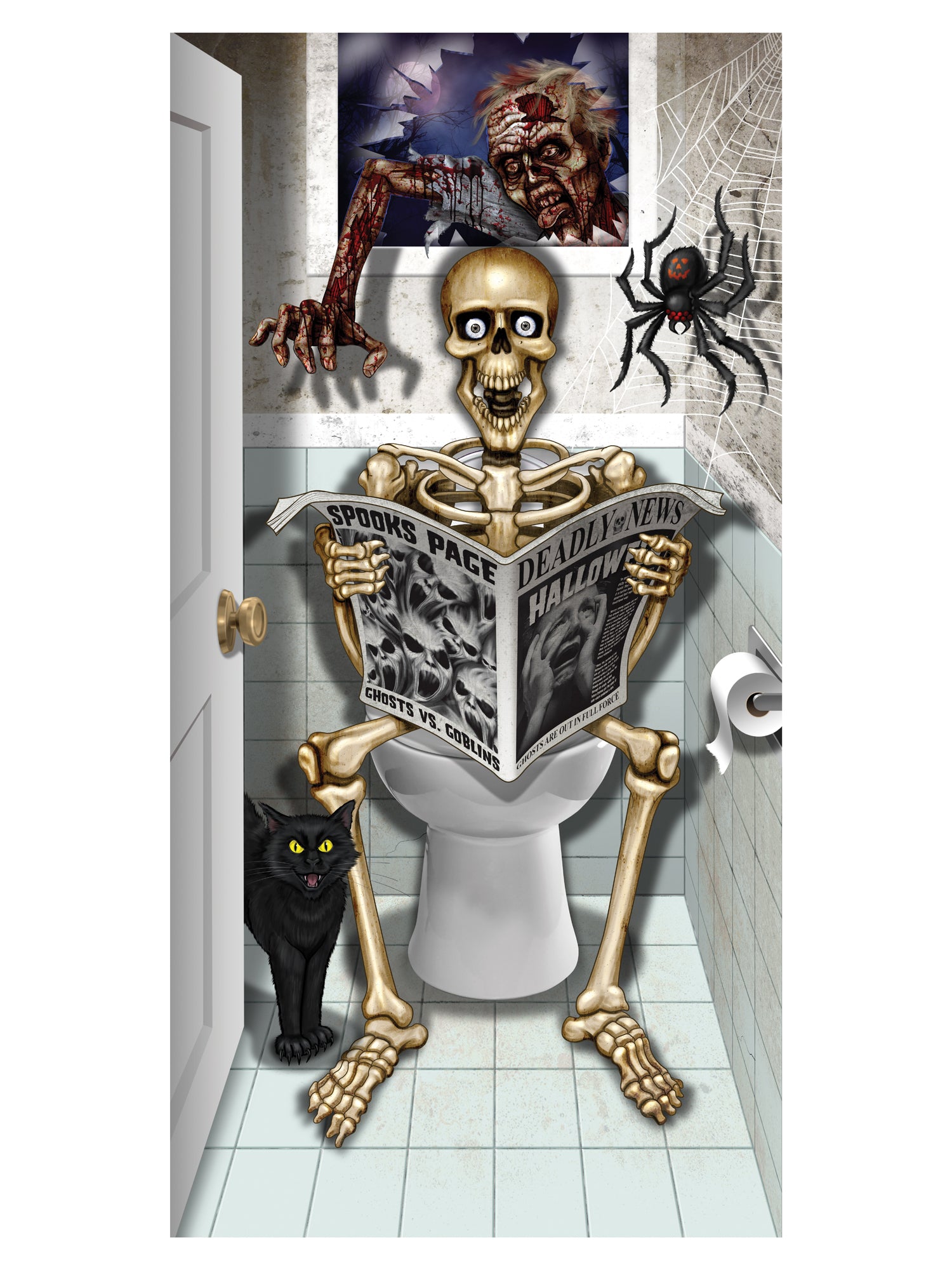 Skeleton Bathroom Door Cover