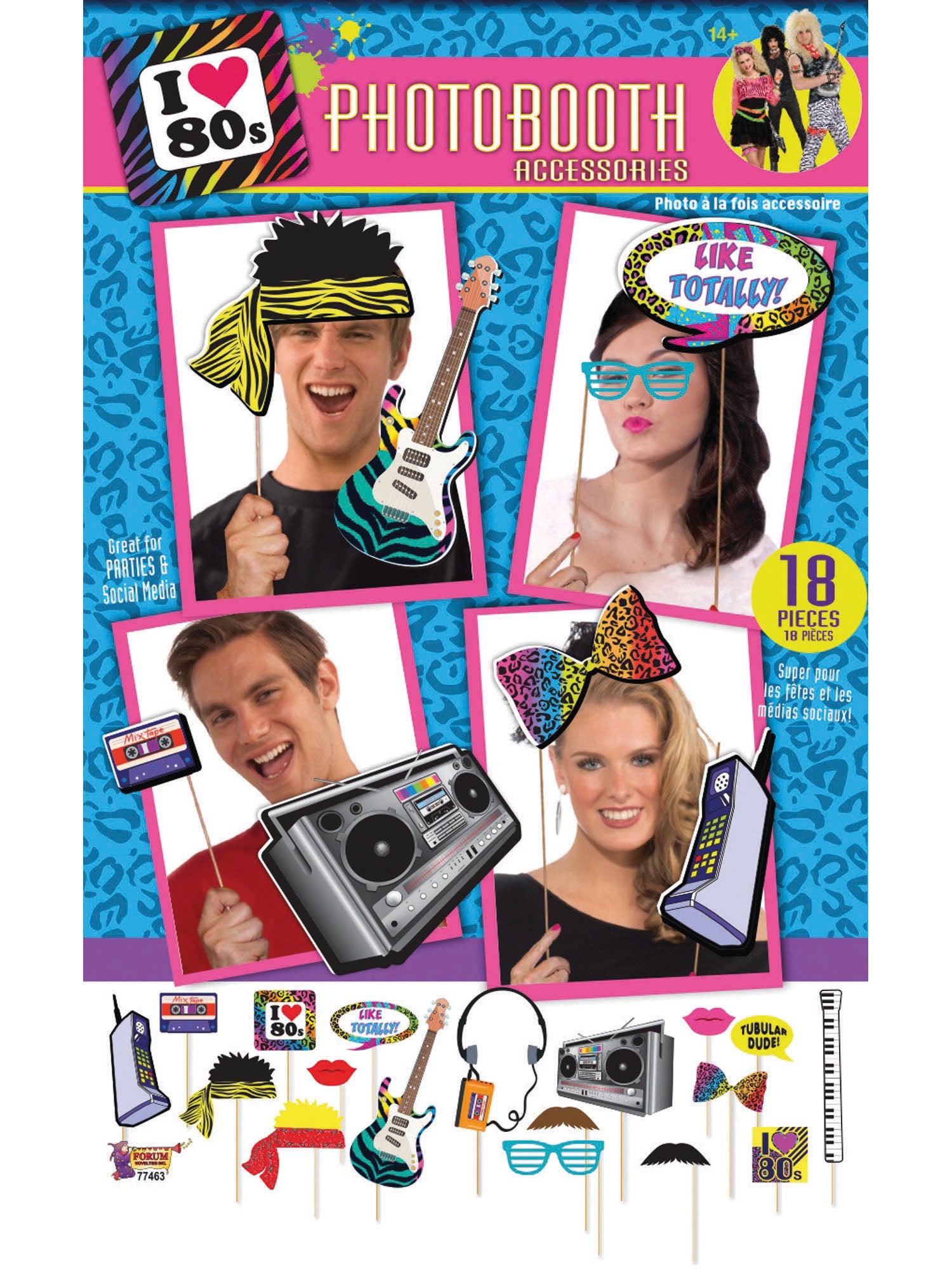 80's Photobooth Kit 18Pc